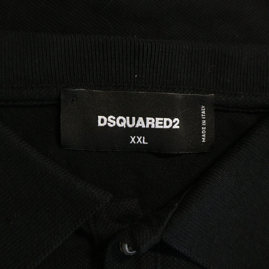 DSQUARED2(ディースクエアード) ポロシャツ 半袖 Tシャツ カットソー ブラック S74GL0073 S22743