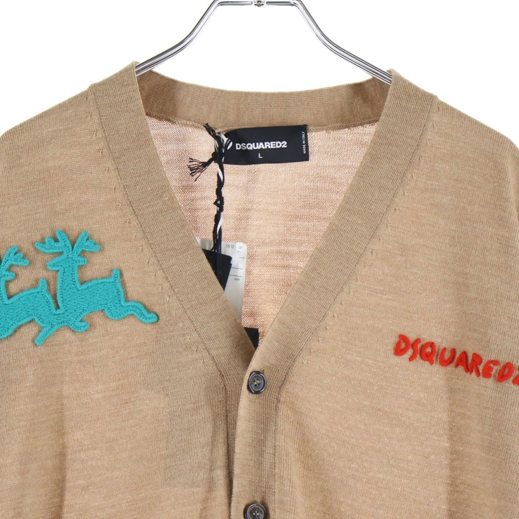 DSQUARED2(ディースクエアード) カーディガン ワッペン 長袖 ブラウン S71HA1100 S17827