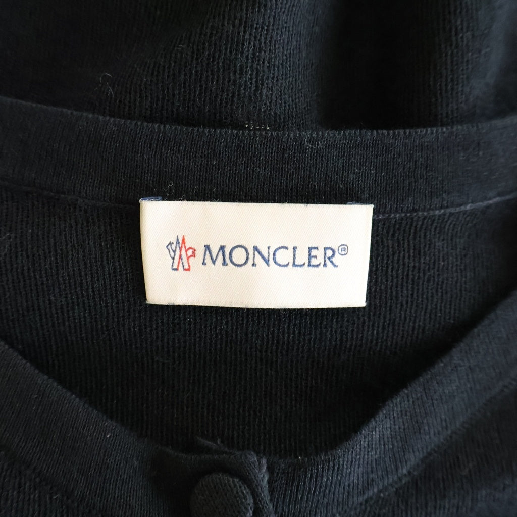 MONCLER(モンクレール) 25SS ロゴ刺繍 スナップボタン コットンニット カーディガン ブラック レディース K10939B00035