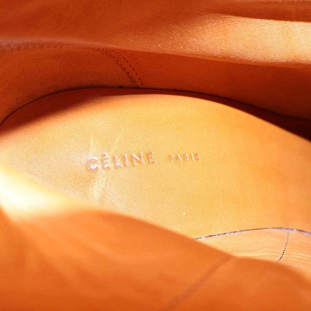 CELINE(セリーヌ) ロングブーツ ヒール レザー ボルドー レディース
