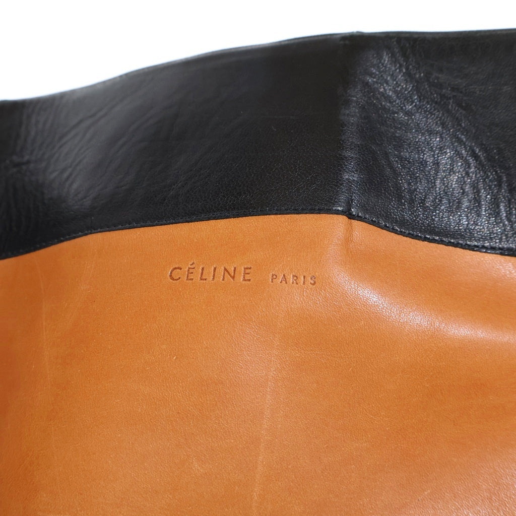 CELINE(セリーヌ) メタルヒール レザー サイドジップ ロング ブーツ シューズ ブラック レディース