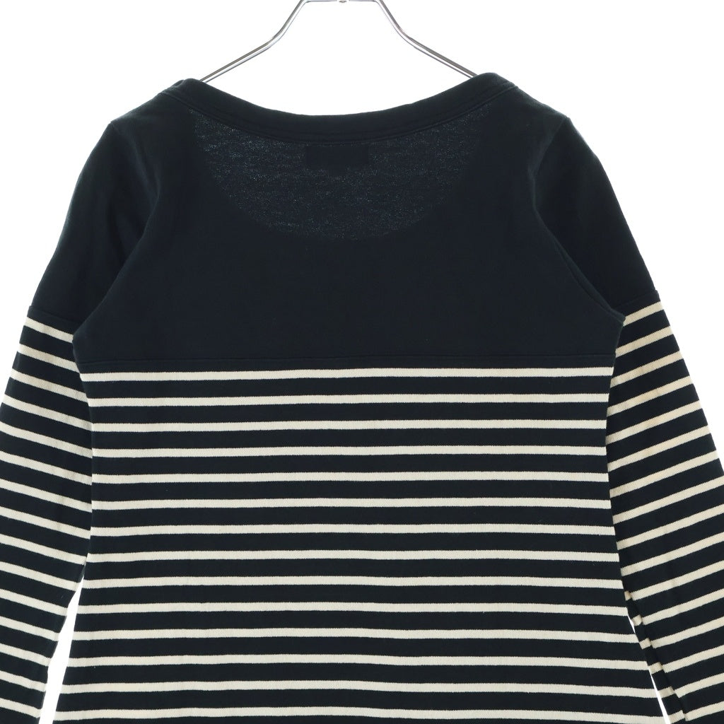 BURBERRY BLUE LABEL(バーバリーブルーレーベル) ロゴプリント ボーダー柄 ロングスリーブ 長袖Tシャツ カットソー E1P06-155-09 レディース