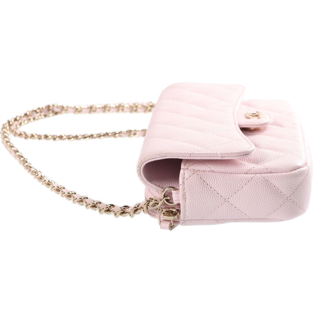 #CHANEL#マトラッセ#キャビアスキン#ピンク CHANEL(シャネル) マトラッセ フォンケース チェーンショルダーバッグ