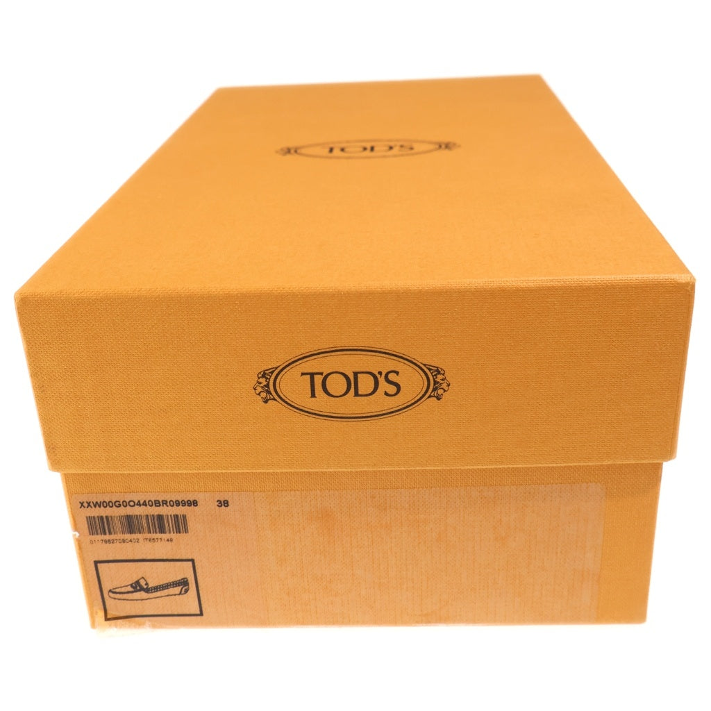 TOD'S(トッズ) モカシン シューズ スリッポン ステッチ レザー ホワイト レディース