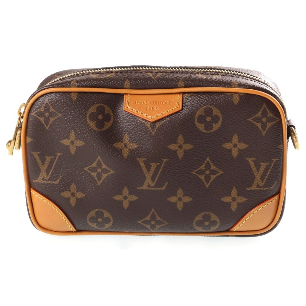 LOUIS VUITTON(ルイヴィトン) モノグラム トロカデロ ウェアラブルウォレットショルダーバッグ ブラウン レザー×PVC M14058 ゴールド金具 レディース