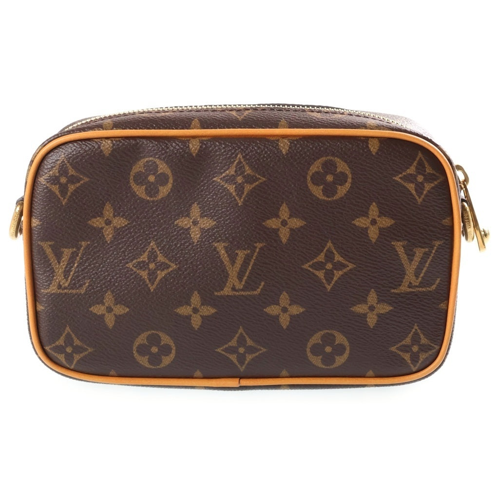 LOUIS VUITTON(ルイヴィトン) モノグラム トロカデロ ウェアラブルウォレットショルダーバッグ ブラウン レザー×PVC M14058 ゴールド金具 レディース