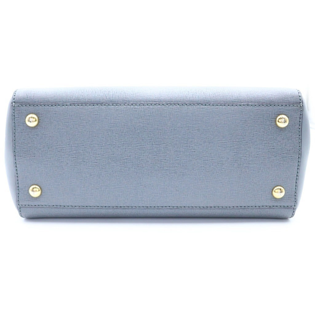 FENDI(フェンディ) プチトゥージュール 2WAYハンドバッグ ショルダーバッグ グレー レザー 8BH253 ゴールド金具 レディース