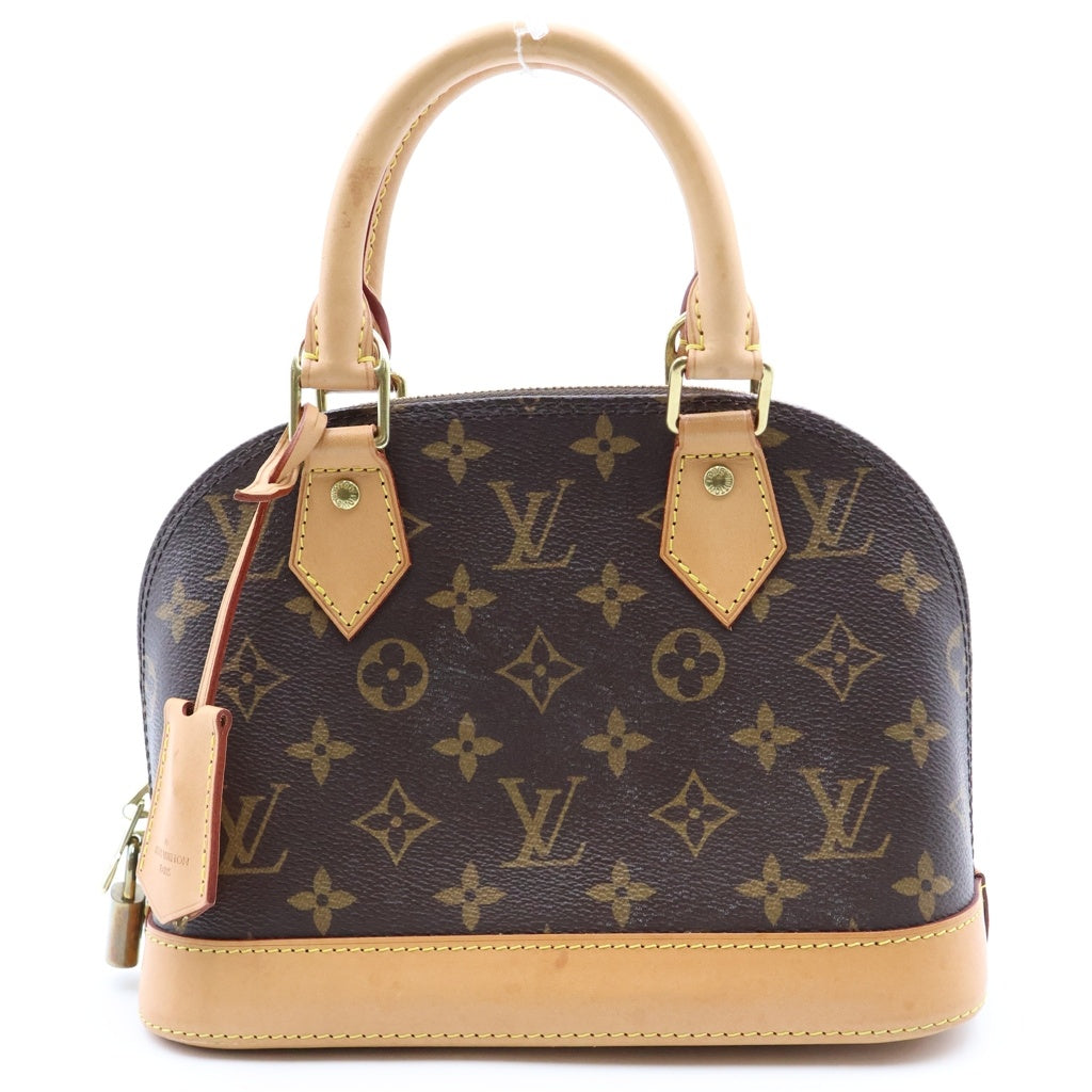 LOUIS VUITTON(ルイヴィトン) モノグラム アルマBB 2WAYバッグ ハンドバッグ ショルダーバッグ ブラウン レザー×PVC M46990 ゴールド金具 レディース