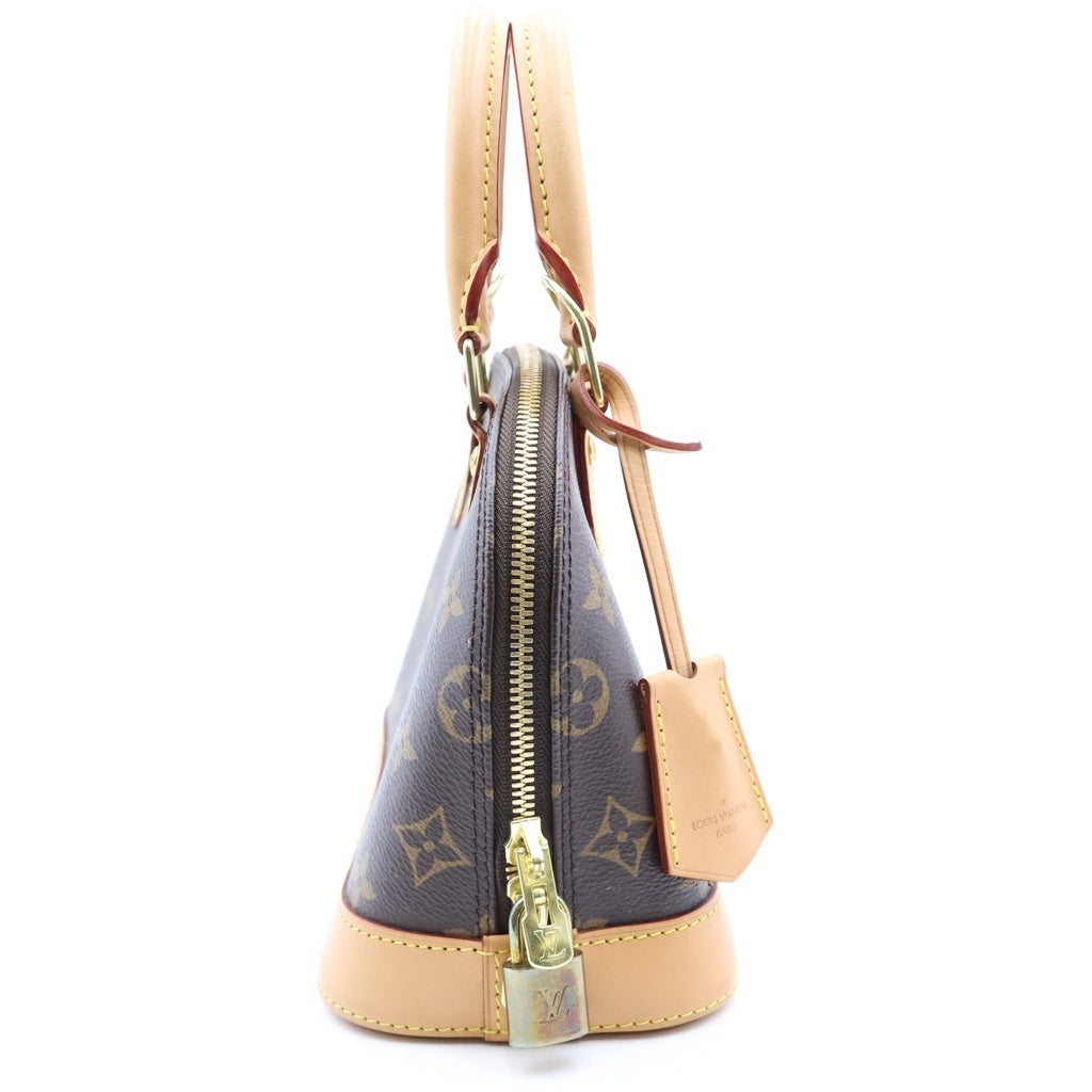 LOUIS VUITTON(ルイヴィトン) モノグラム アルマBB 2WAYバッグ ハンドバッグ ショルダーバッグ ブラウン レザー×PVC M46990 ゴールド金具 レディース
