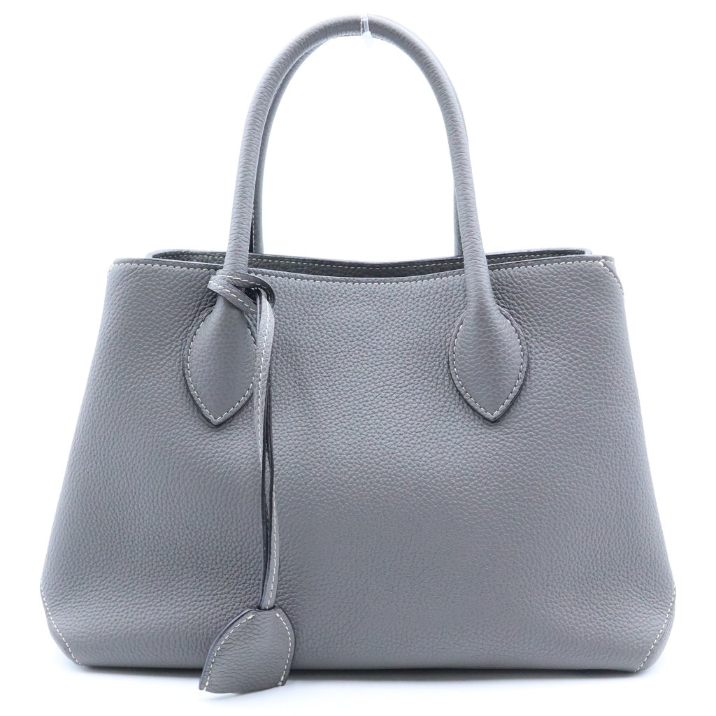 BONAVENTURA(ボナベンチュラ) ミア 2WAYハンドバッグ ショルダーバッグ グレージュ レザー シルバー金具 レディース