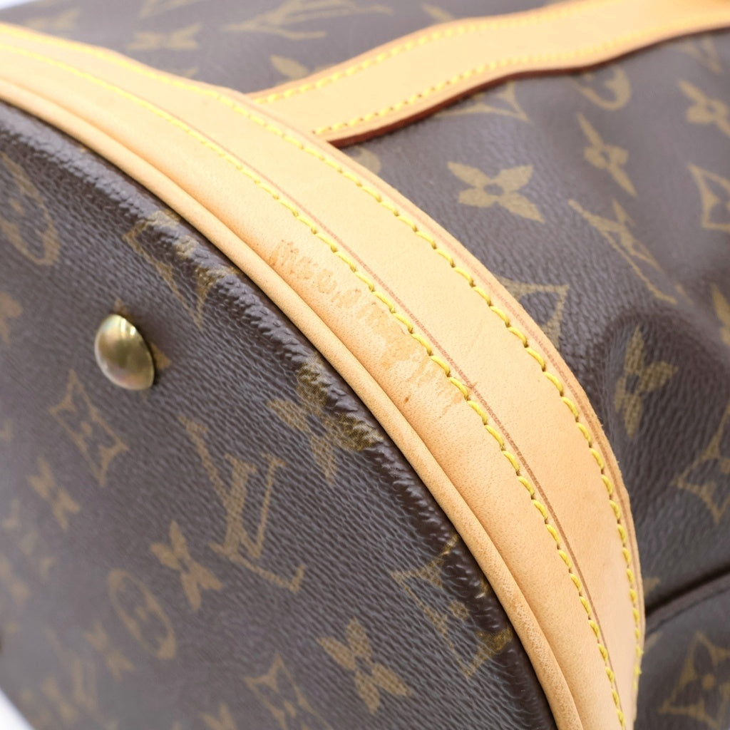 LOUIS VUITTON(ルイヴィトン) モノグラム バケット トートバッグ ハンドバッグ ブラウン レザー×PVC M42236 ゴールド金具 レディース