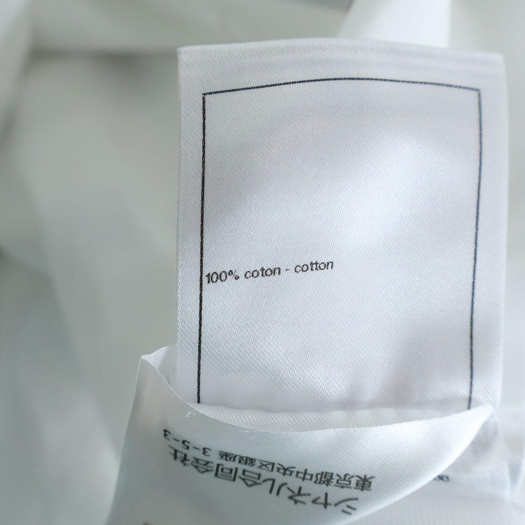 CHANEL(シャネル) 26AW ×Charvet シャルベ ロゴ刺繍 パールボタン チェーン装飾 長袖シャツ ブラウス ホワイト レディース P81751V74502