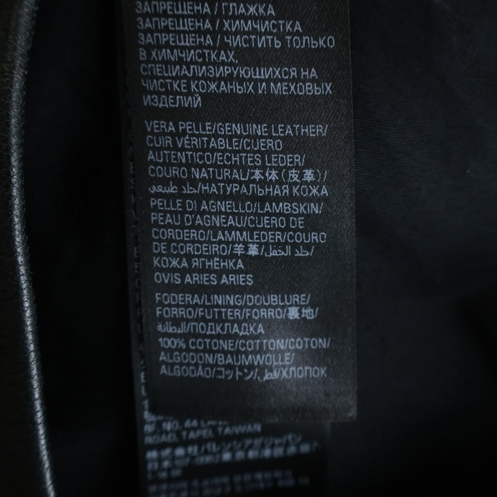BALENCIAGA(バレンシアガ) 25AW Nano bb エンボスロゴ ラムスキン レザー ジップアップ ジャケット ブラック 831042