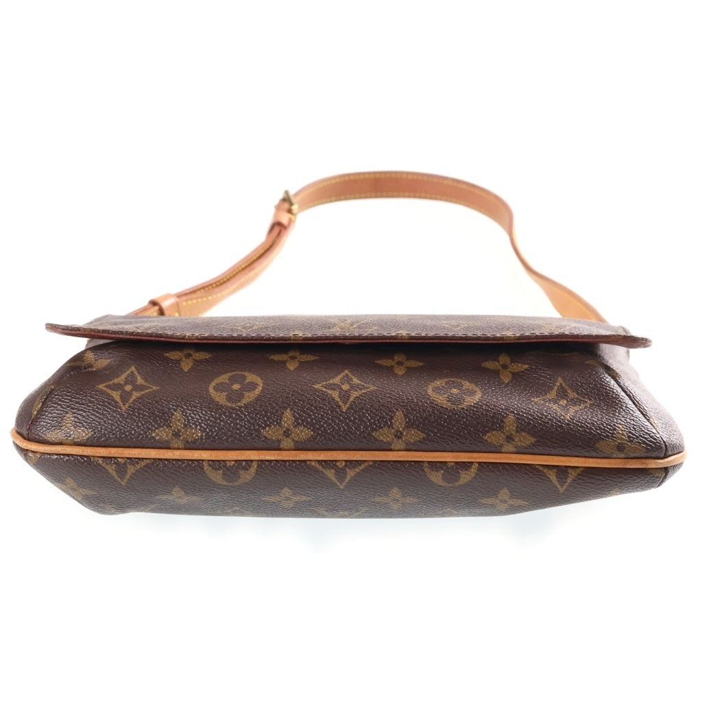 LOUIS VUITTON(ルイヴィトン) モノグラム ミュゼットタンゴ ショルダーバッグ ブラウン レザー×PVC M51257 ゴールド金具 レディース