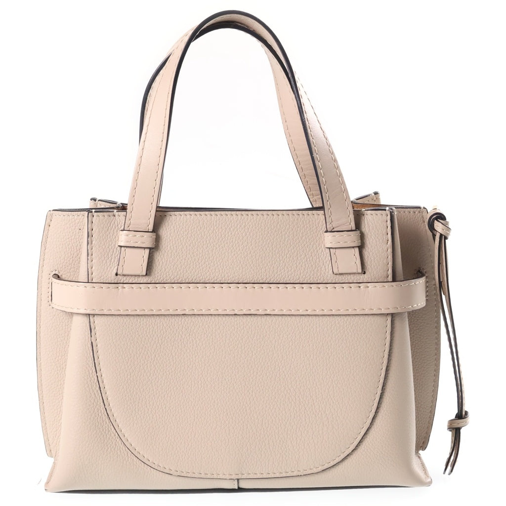 LOEWE(ロエベ) ゲート トップハンドルバッグ ミニ ハンドバッグ ベージュ レザー ゴールド金具 レディース