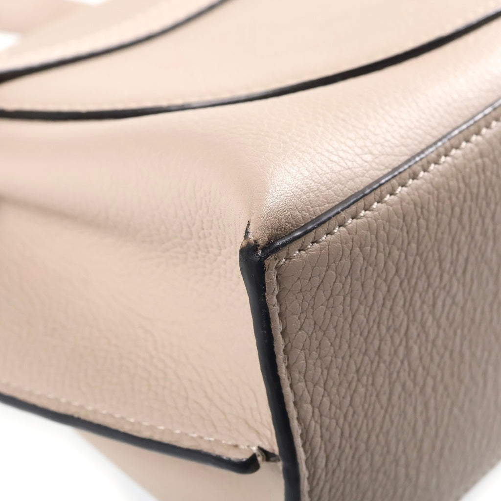 LOEWE(ロエベ) ゲート トップハンドルバッグ ミニ ハンドバッグ ベージュ レザー ゴールド金具 レディース
