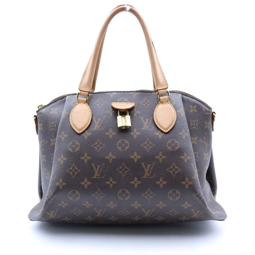 LOUIS VUITTON(ルイヴィトン) モノグラム リボリーPM ハンドバッグ ブラウン レザー×PVC M44543 ゴールド金具