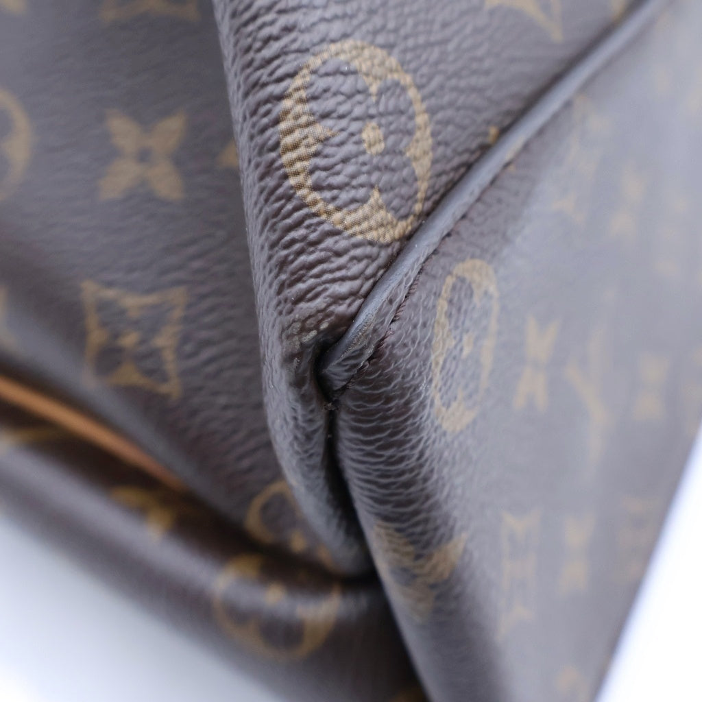 LOUIS VUITTON(ルイヴィトン) モノグラム リボリーPM ハンドバッグ ブラウン レザー×PVC M44543 ゴールド金具