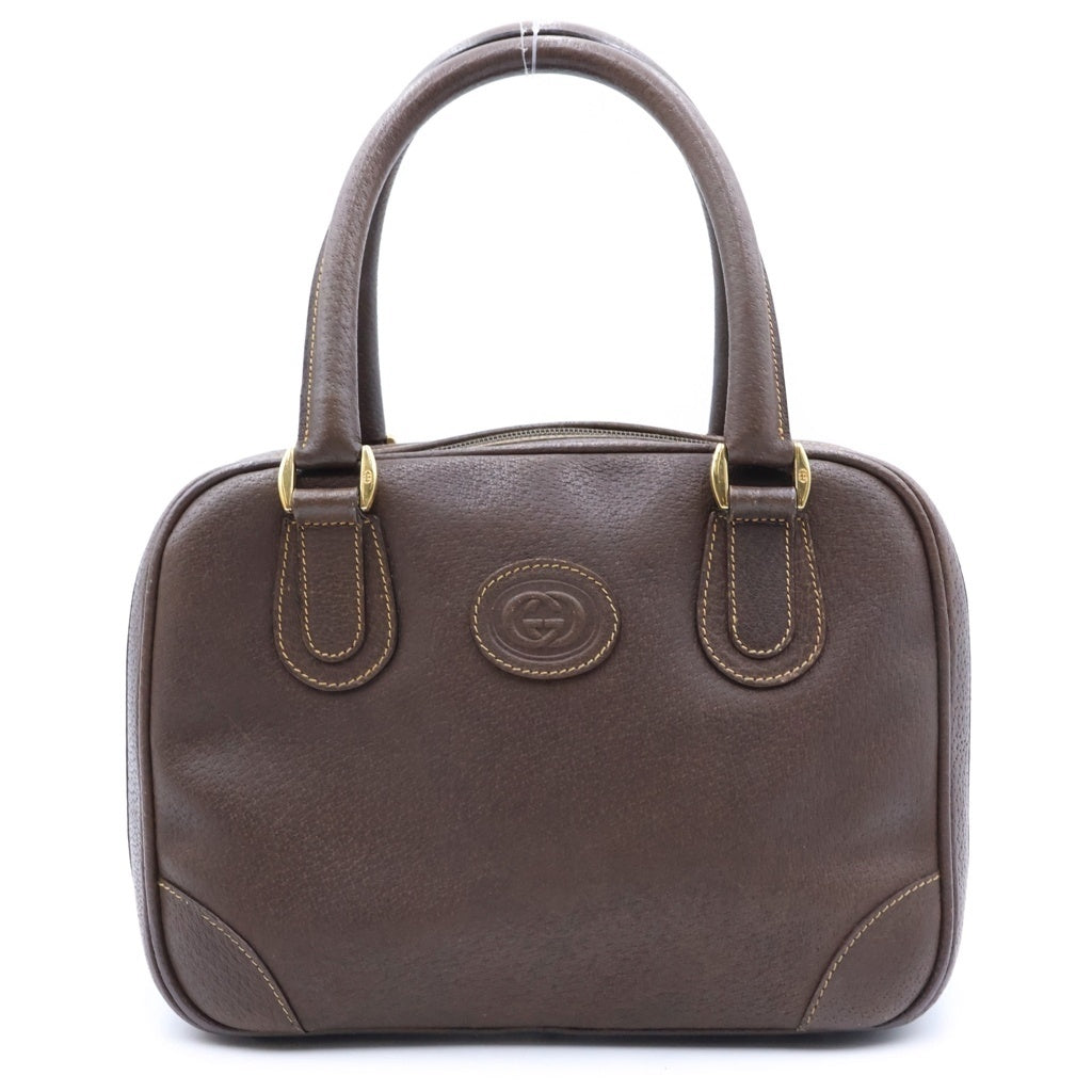 GUCCI(グッチ) GGマーモント ハンドバッグ ブラウン レザー ゴールド金具 レディース