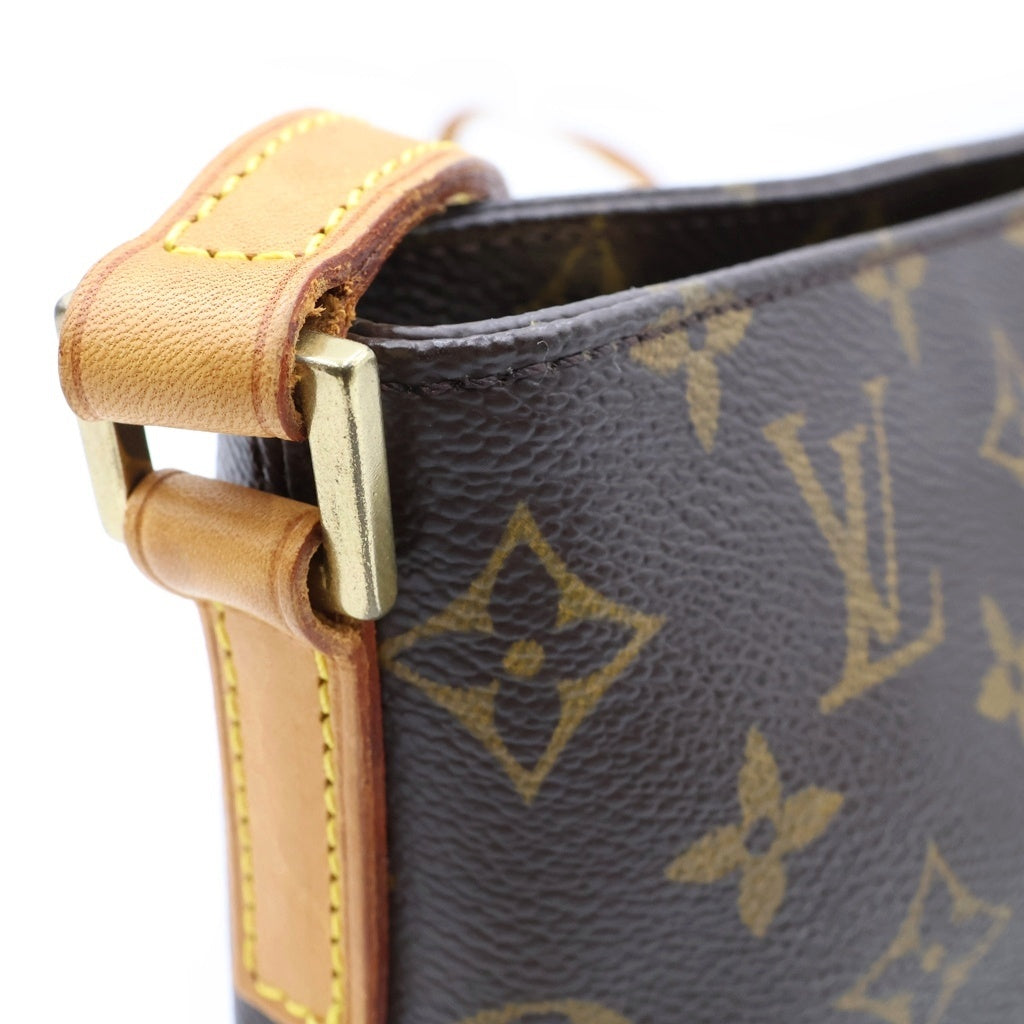 LOUIS VUITTON(ルイヴィトン) モノグラム トロター ショルダーバッグ ブラウン レザー×PVC M51240 ゴールド金具 レディース