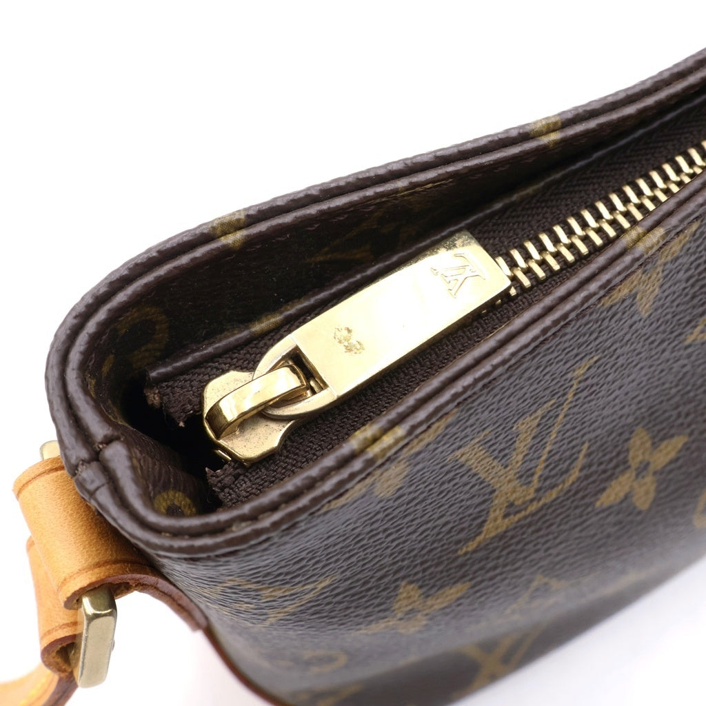 LOUIS VUITTON(ルイヴィトン) モノグラム トロター ショルダーバッグ ブラウン レザー×PVC M51240 ゴールド金具 レディース