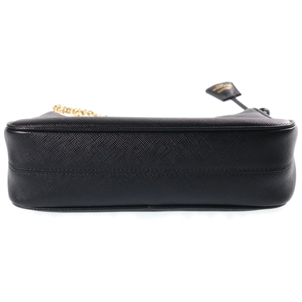 PRADA(プラダ) Re-Edition 2WAYチェーンハンドバッグ ショルダーバッグ ブラック レザー 1BH204 ゴールド金具 レディース