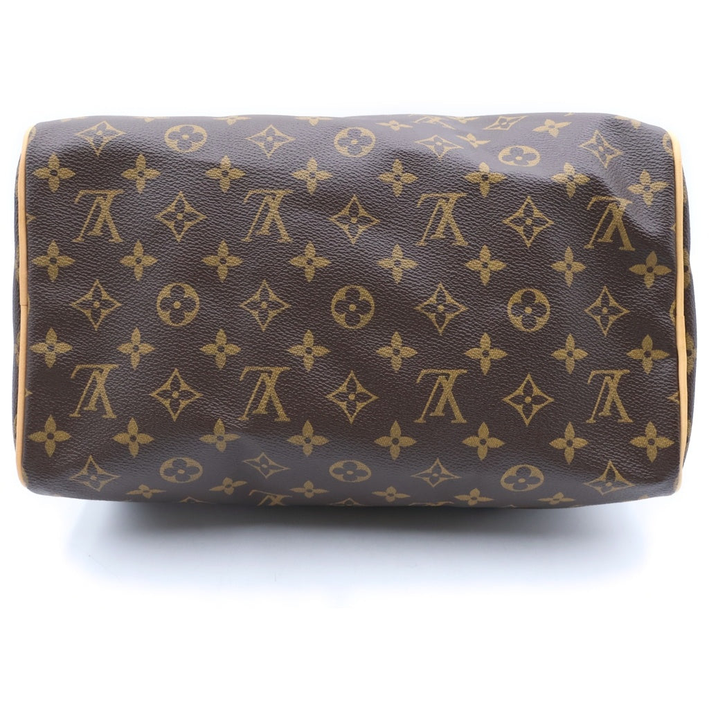 LOUIS VUITTON(ルイヴィトン) モノグラム スピーディ30 ハンドバッグ ボストンバッグ ブラウン レザー×PVC M41108 ゴールド金具 レディース