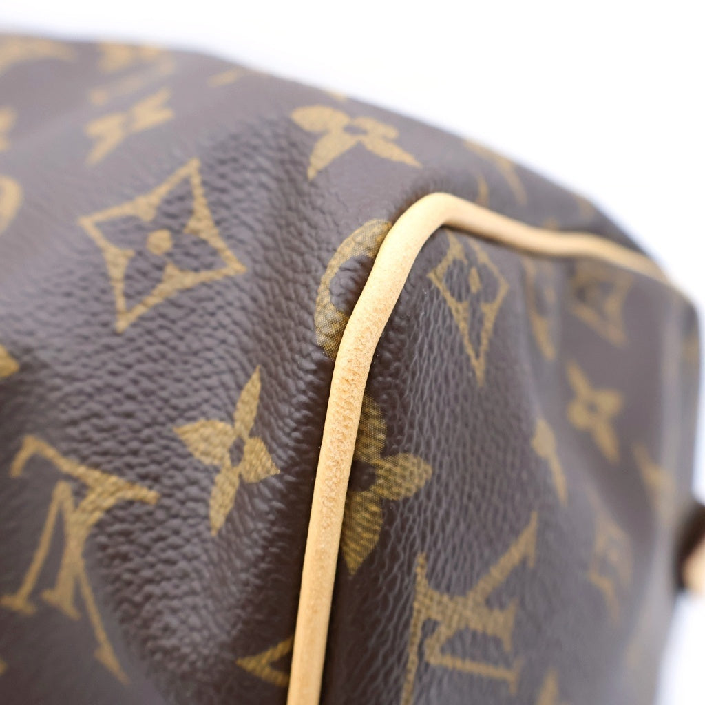 LOUIS VUITTON(ルイヴィトン) モノグラム スピーディ30 ハンドバッグ ボストンバッグ ブラウン レザー×PVC M41108 ゴールド金具 レディース