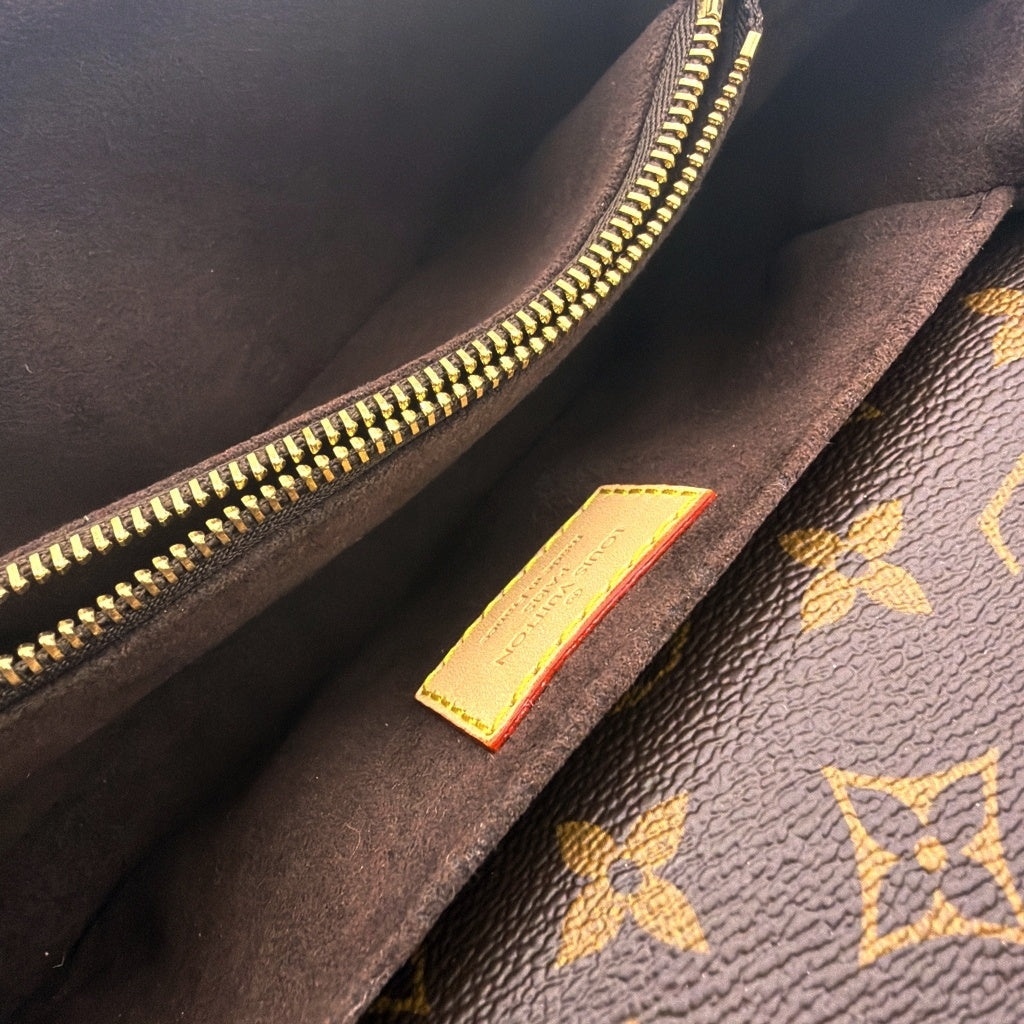 LOUIS VUITTON(ルイヴィトン) モノグラム メティスEW 2WAYチェーンハンドバッグ ショルダーバッグ ブラウン レザー×PVC M46279 ゴールド金具 レディース
