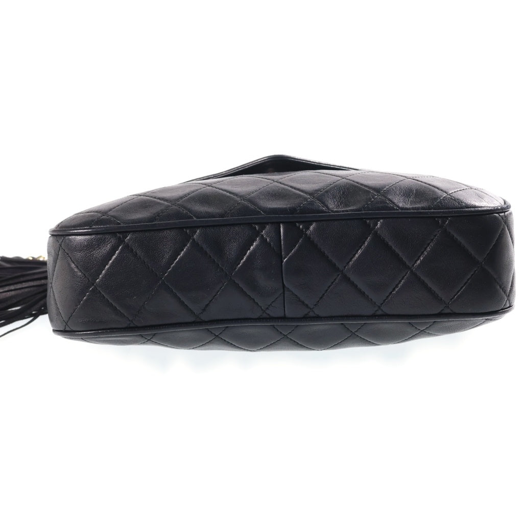 CHANEL(シャネル) マトラッセ チェーンショルダーバッグ ココマーク ターンロック ブラック ラムスキン 1番台 ゴールド金具