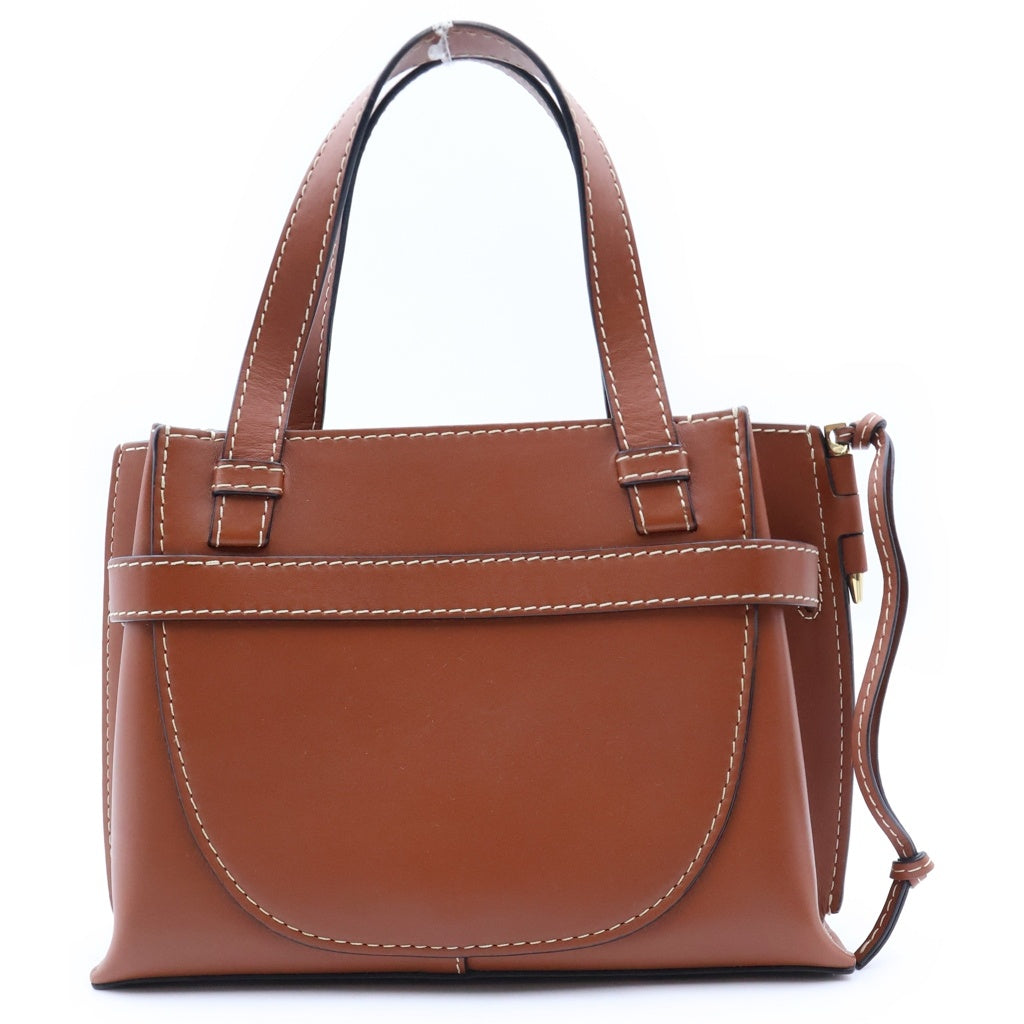 LOEWE(ロエベ) ゲート ミニ 2WAYハンドバッグ ショルダーバッグ ブラウン レザー ゴールド金具 レディース