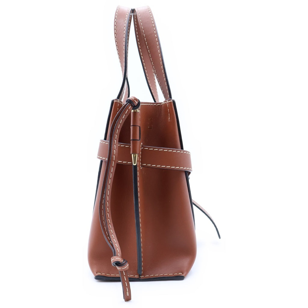 LOEWE(ロエベ) ゲート ミニ 2WAYハンドバッグ ショルダーバッグ ブラウン レザー ゴールド金具 レディース