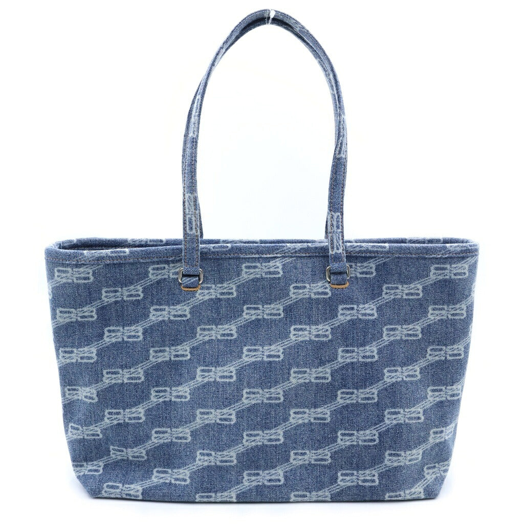 BALENCIAGA(バレンシアガ) BBモノグラム シグネチャー トートバッグ デニム ブルー 702698