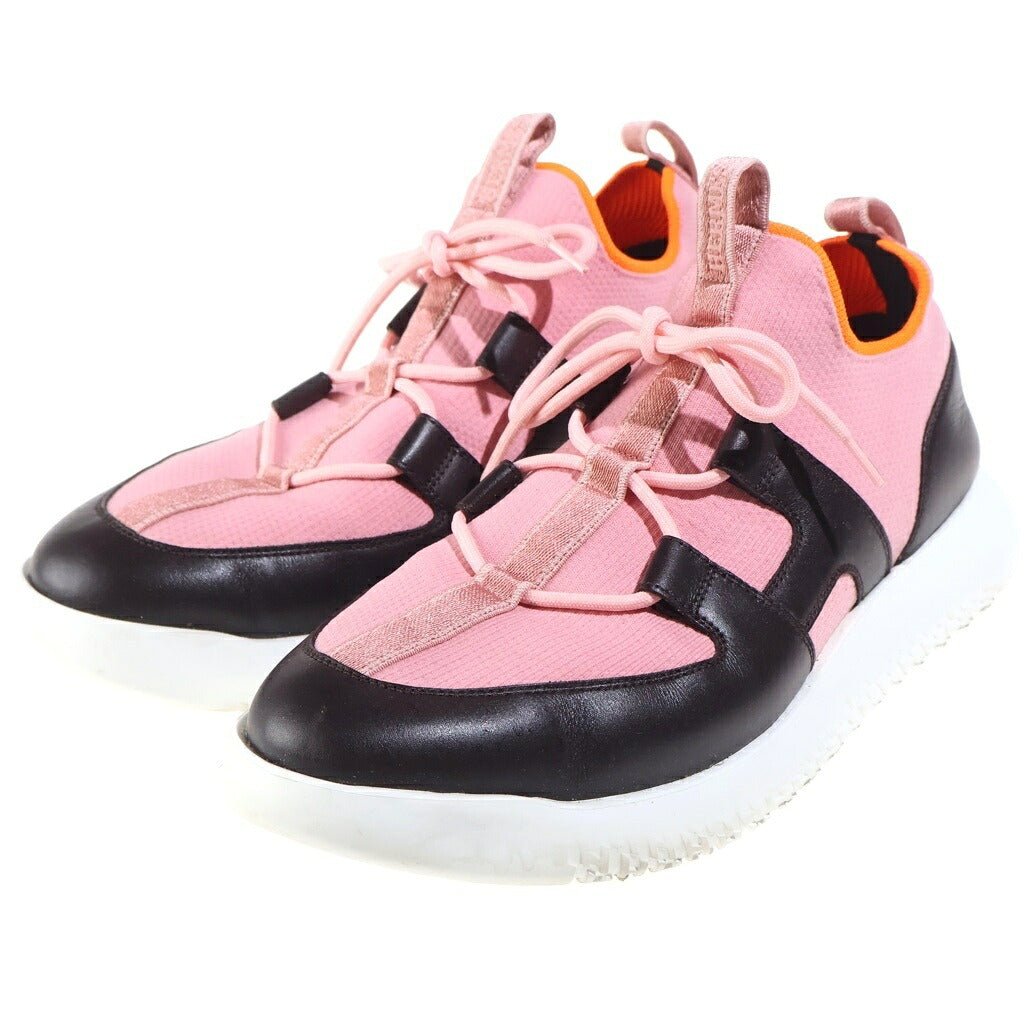 HERMES(エルメス) デュエル ローカットスニーカー ピンク×ブラウン レザー