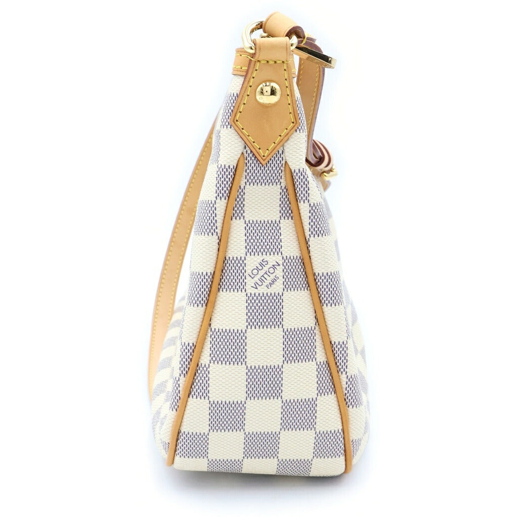 LOUIS VUITTON(ルイヴィトン) ダミエアズール シラクーサPM ショルダーバッグ ブラウン×アイボリー レザー×PVC N41113 ゴールド金具