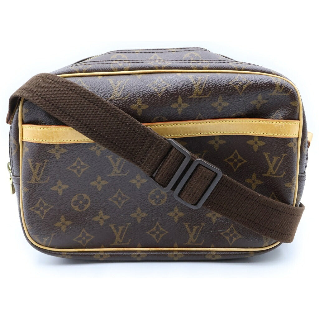 LOUIS VUITTON(ルイヴィトン) モノグラム リポーターPM ショルダーバッグ ブラウン レザー×PVC M45254 ゴールド金具