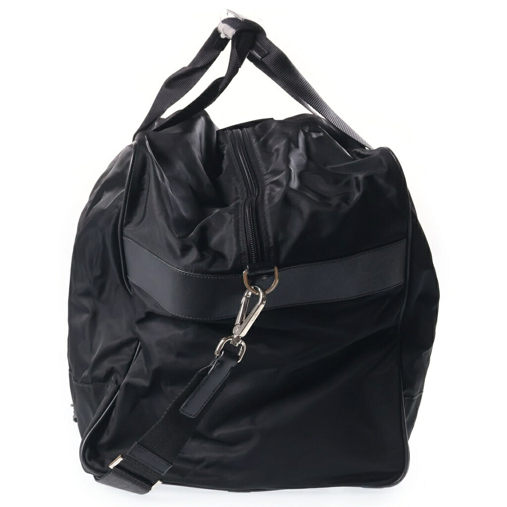 PRADA(プラダ) テスートナイロン トライアングルロゴプレート 2WAYハンドバッグ ボストンバッグ ショルダーバッグ ブラック レザー V60S シルバー金具