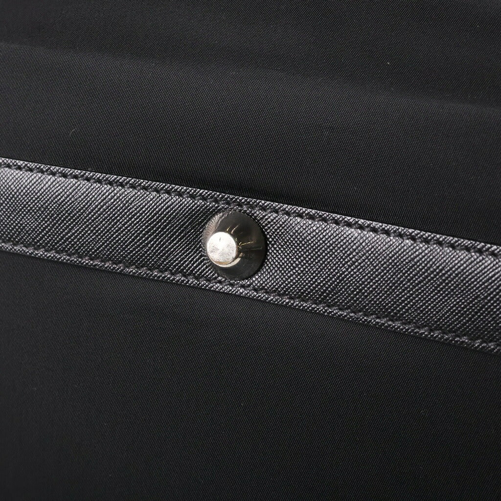 PRADA(プラダ) テスートナイロン トライアングルロゴプレート 2WAYハンドバッグ ボストンバッグ ショルダーバッグ ブラック レザー V60S シルバー金具