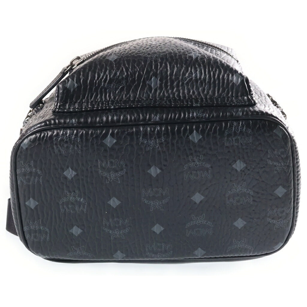 MCM(エム シー エム) ヴィセトス リュックサック バックパック ブラック レザー シルバー金具