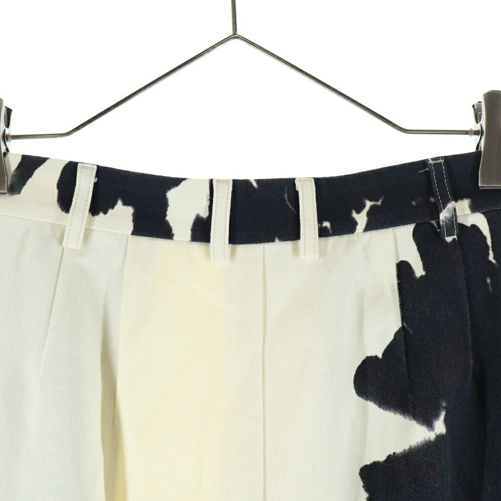 DRIES VAN NOTEN(ドリスヴァンノッテン) ロング スカート 総柄 コットン ホワイト/ブラック レディース