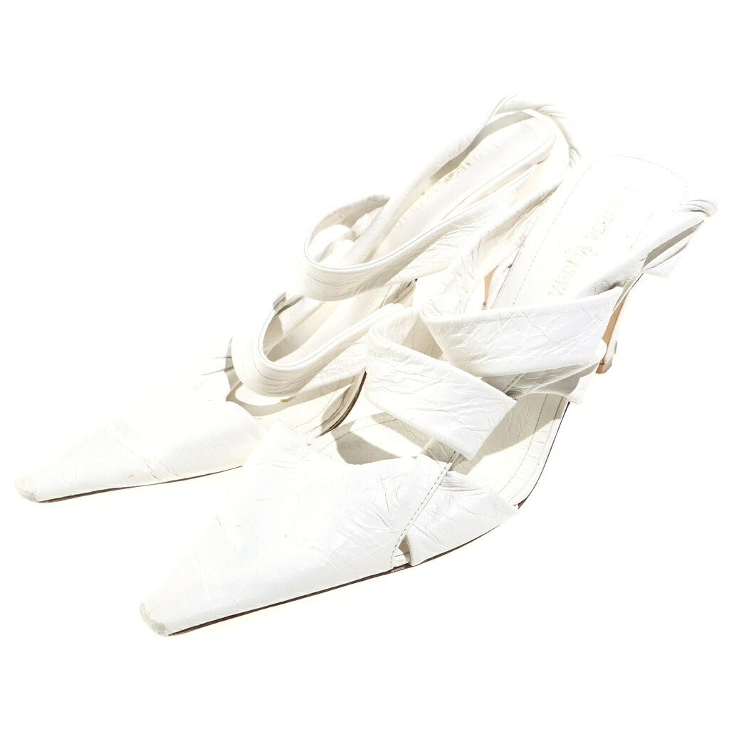 BOTTEGA VENETA(ボッテガヴェネタ) スリング バック サンダル ヒール レザー ホワイト レディース