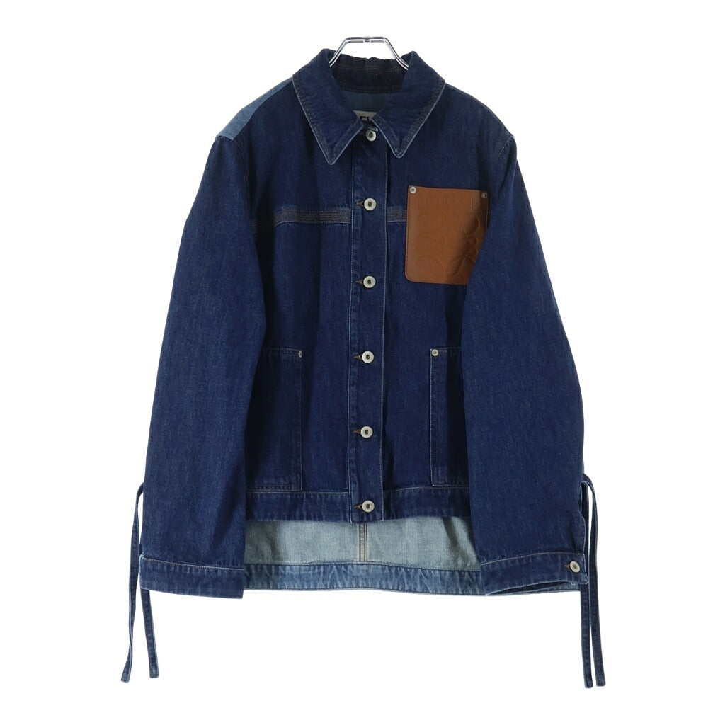 LOEWE(ロエベ) アナグラム ワークウェア ジャケット アウター デニム インディゴ ブルー S359Y50X06 レディース