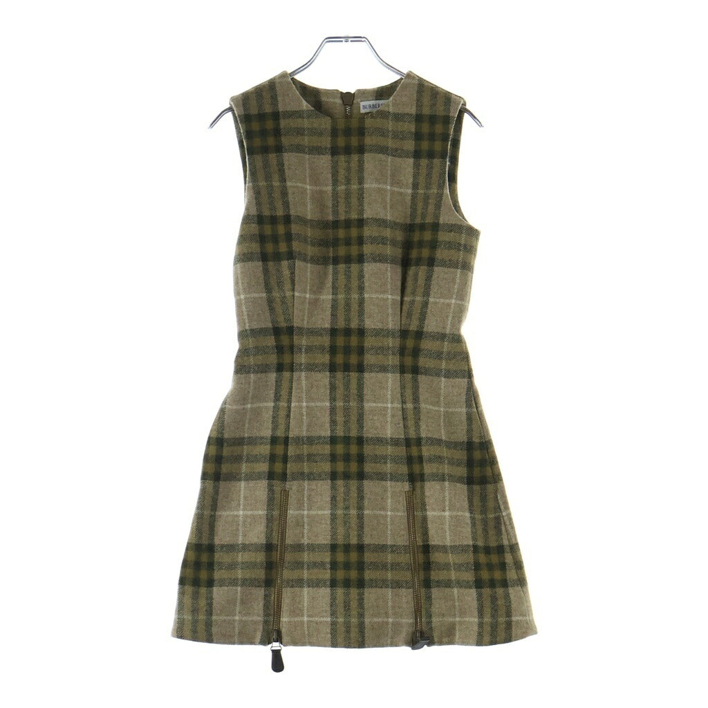 BURBERRY(バーバリー) ノースリーブ ワンピース ツイード ウール ベージュ レディース