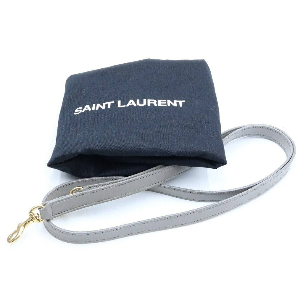 SAINT LAURENT PARIS(サンローランパリ) ベイビーカバス 2WAYバッグ ハンドバッグ ショルダーバッグ グレー レザー 472466 ゴールド金具