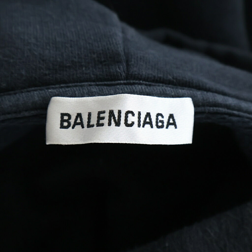BALENCIAGA(バレンシアガ) 19AW バックロゴプリント プルオーバーパーカー フーディー ブラック 570798