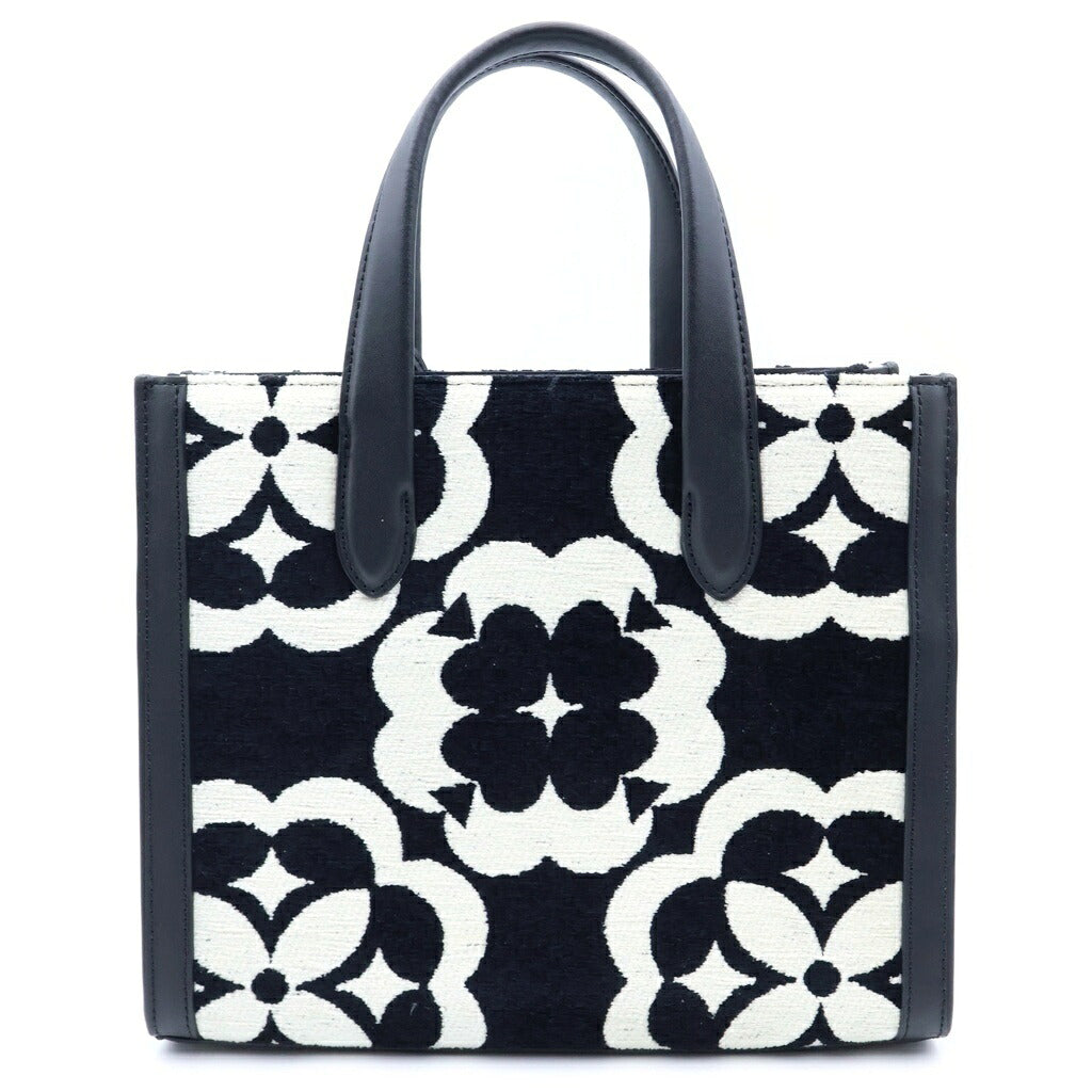 Kate Spade(ケイトスペード) マンハッタントート 2WAYバッグ ハンドバッグ ショルダーバッグ ブラック×ホワイト レザー ゴールド金具