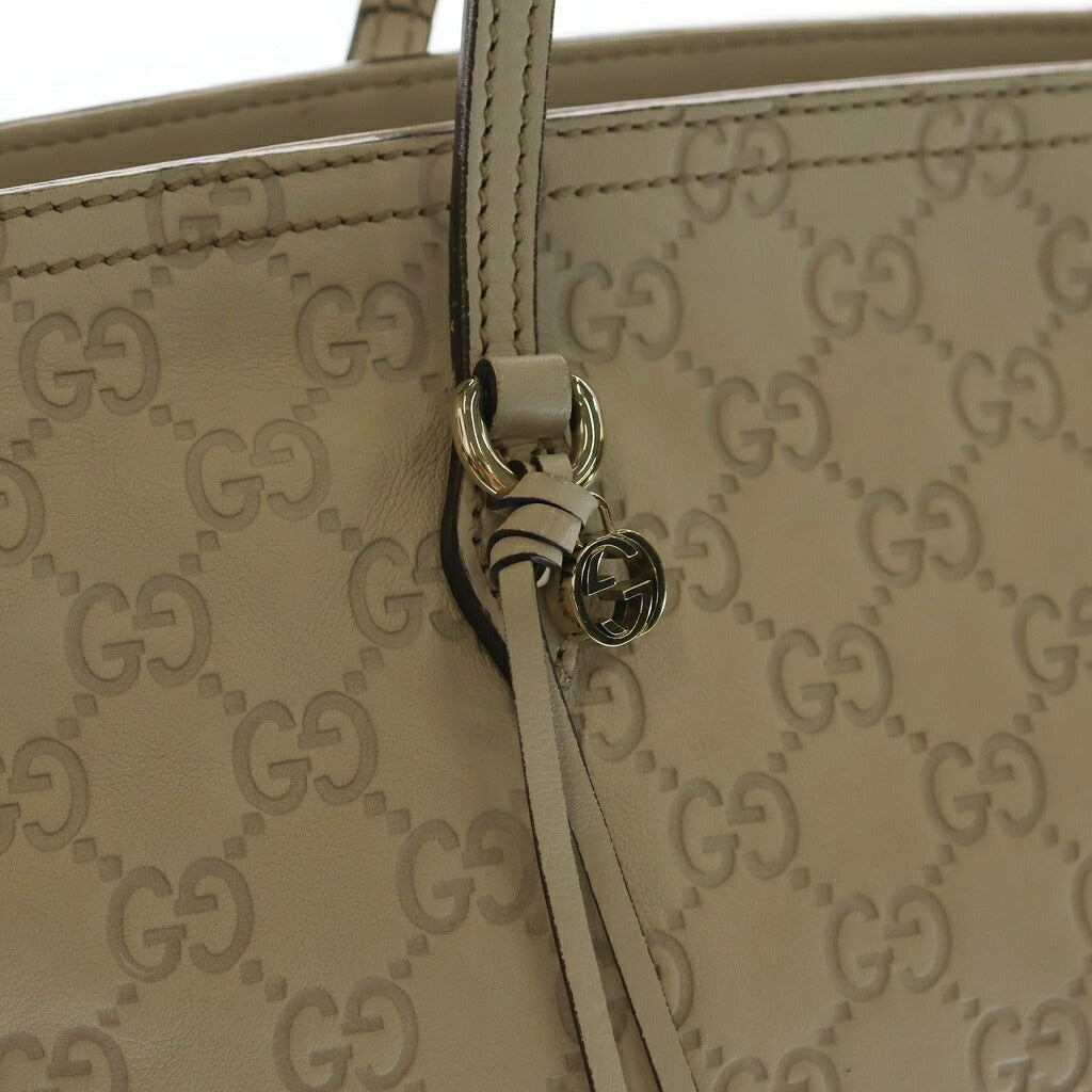 GUCCI(グッチ) グッチシマ トートバッグ ショルダーバッグ レザー アイボリー 323671