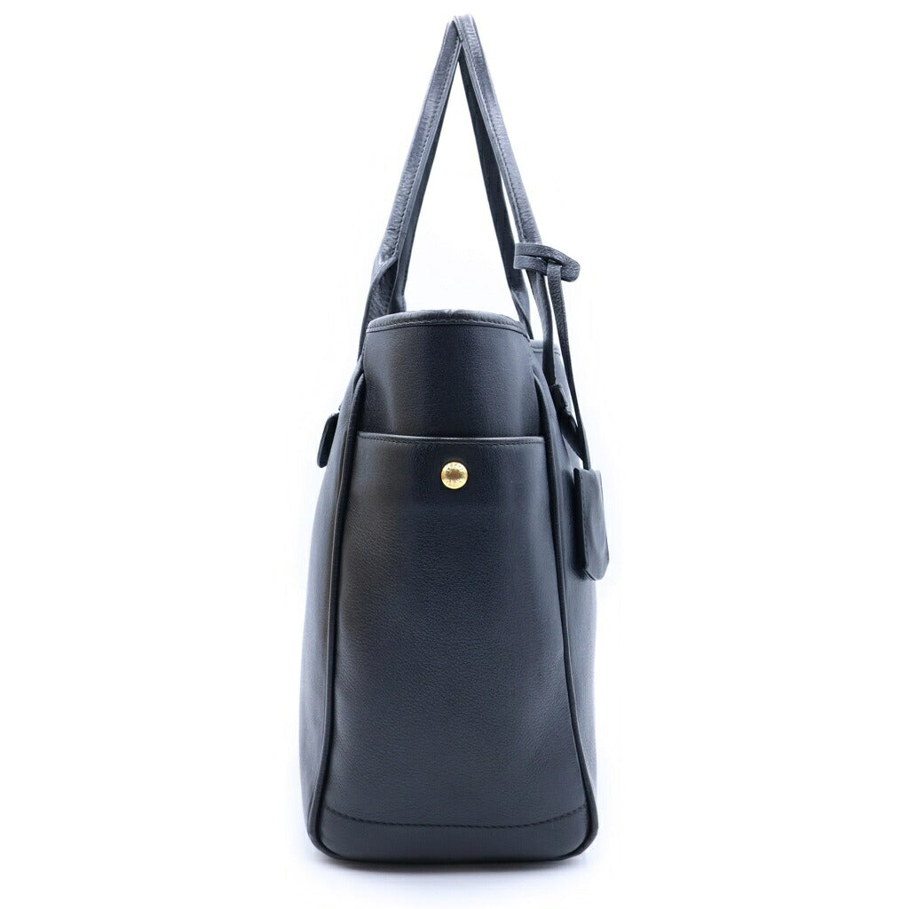 LOEWE(ロエベ) ヘリテージ スモール トートバッグ ロゴ レザー ブラック
