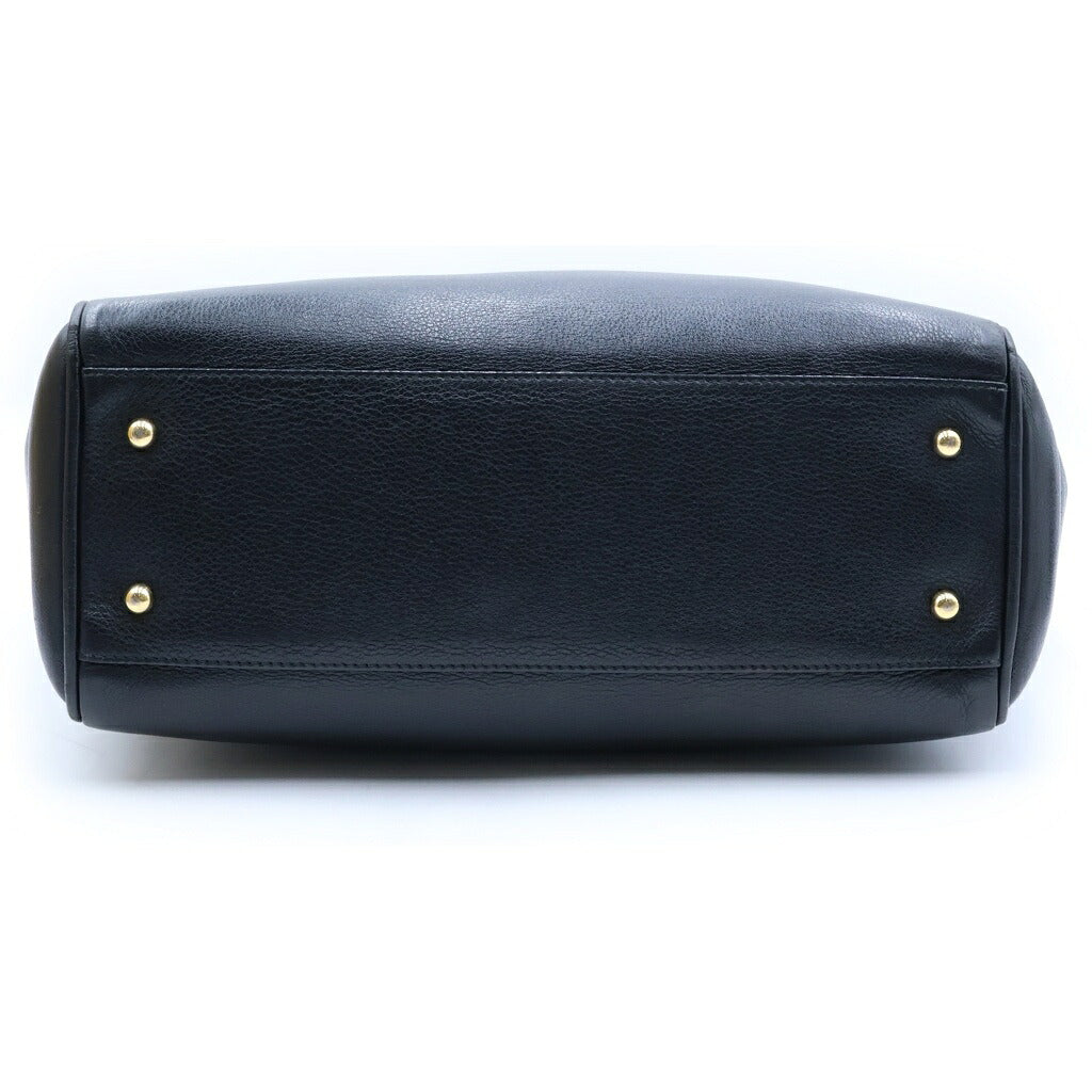 LOEWE(ロエベ) ヘリテージ スモール トートバッグ ロゴ レザー ブラック