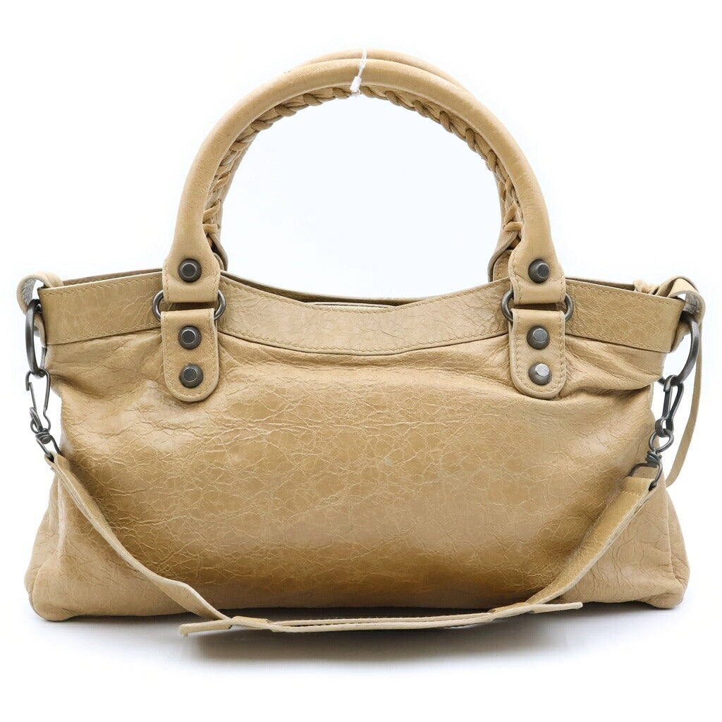 BALENCIAGA(バレンシアガ) ザ ファースト シティ 2WAY ショルダーバッグ ハンドバッグ レザー ベージュ